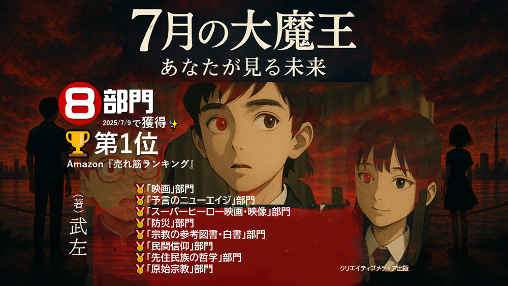 8部門　売れ筋ランキング1位　7月の大魔王　著者：武左　クリエイティブメディア出版　松田提樹　Creator's-World　クリエイタターズワールドjpg